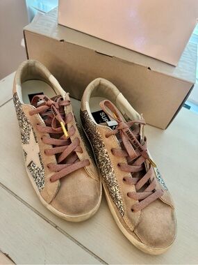 Like New!! Golden Goose Women’s Pink Glitter Superstar Sneakers/Size 39
